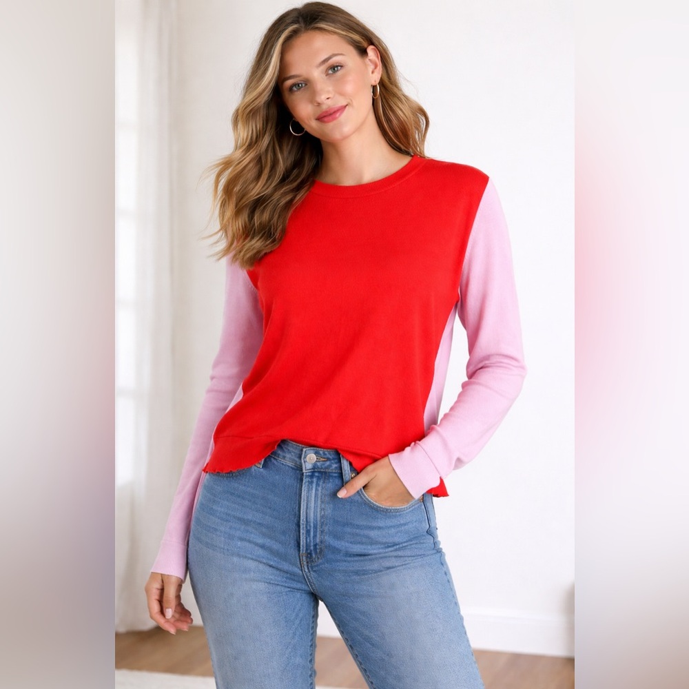 Dorothee Schumacher 100% Virgin Wool Colorblock M Lightweight Sweater Women’s